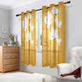 thumbnail image 2 of Yayeee Window Curtains Light Filtering 63"x52" Grommet Panel Pair Home Living Room Decor, White Flowers, 2 of 7