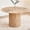Oak Veneer, variant on 47 inches Modern Round Dining Table, Wood Kitchen Table for 4 with Two-part Tabletop and Wooden Strip Columns Base, Farmhouse Table for Kitchen, Dinning Room, Oak