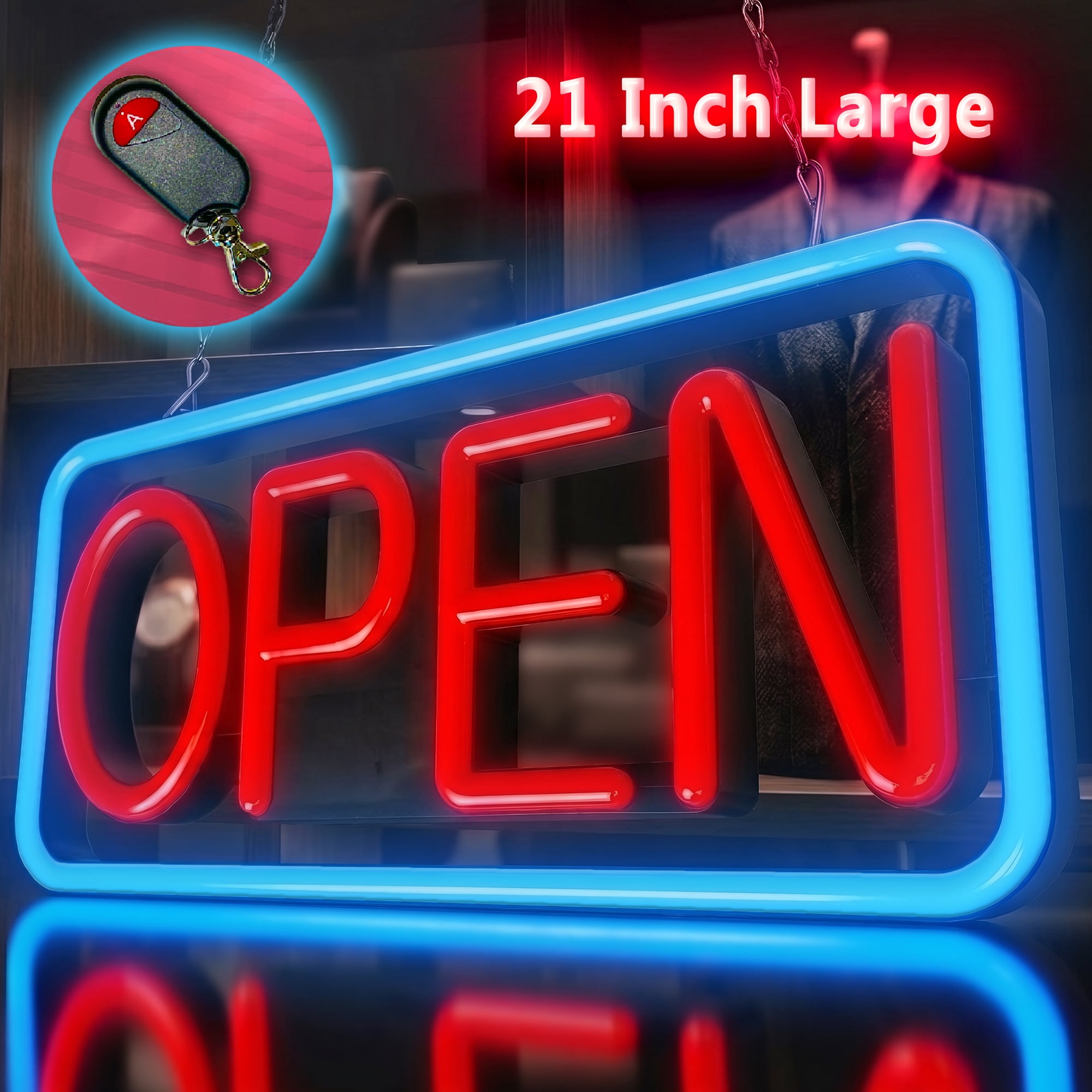 Extra Large LED Open Sign - Ultra Bright, Animated, Remote Control
