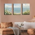 thumbnail image 3 of Coastal Wildflowers Set of 3 Prints Canvas Wall Art Boho Floral Painting Picture Wall Decor Abstract Nature Landscape Poster, 3 of 6