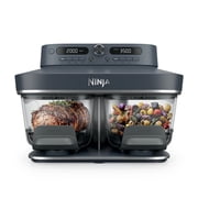 Ninja Crispi DualZone Air Fryer, Glass Container with Lid, Portable, Dishwasher Safe, DD101BL1 Blue