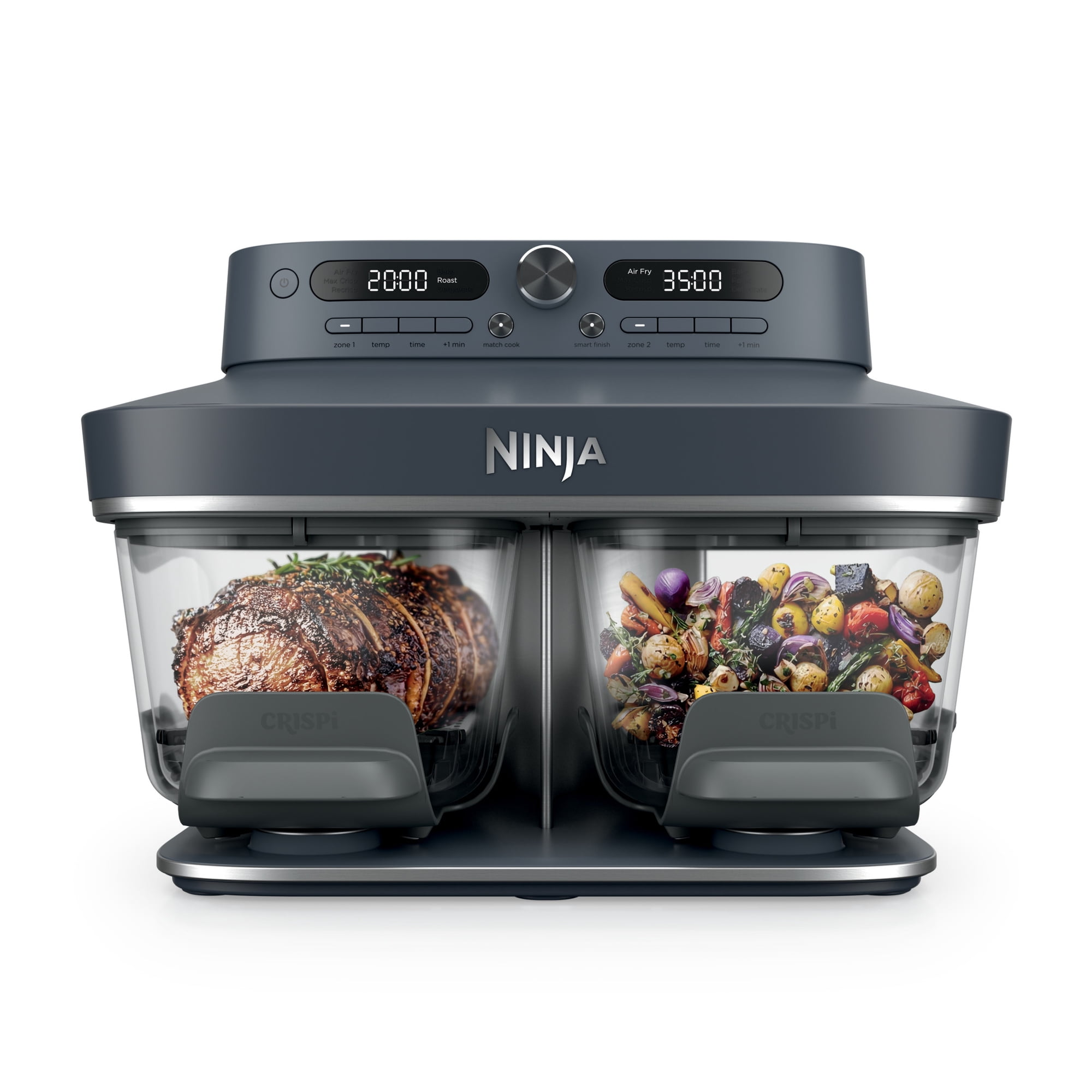 Ninja Crispi DualZone Air Fryer, Glass Container with Lid, Portable, Dishwasher Safe, DD101BL1 Blue