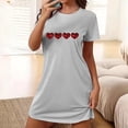 thumbnail image 1 of Camisón corto de talla grande para mujer, camisón de manga corta con estampado de pecho a la moda, camisón para mujer, 1 of 5