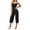 Black, variant on Womens Two Piece Workout Sets Spaghetti Strap Camisole Crop Tops High Waisted Capri Pants Matching Yoga Outfits Activewear Gym Suits for Morning Running