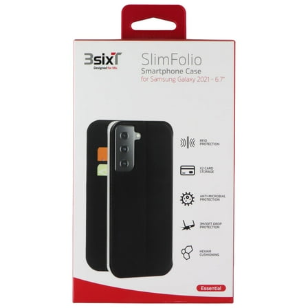 3SIXT SlimFolio Series Case for Samsung Galaxy (S21 ) - Black
