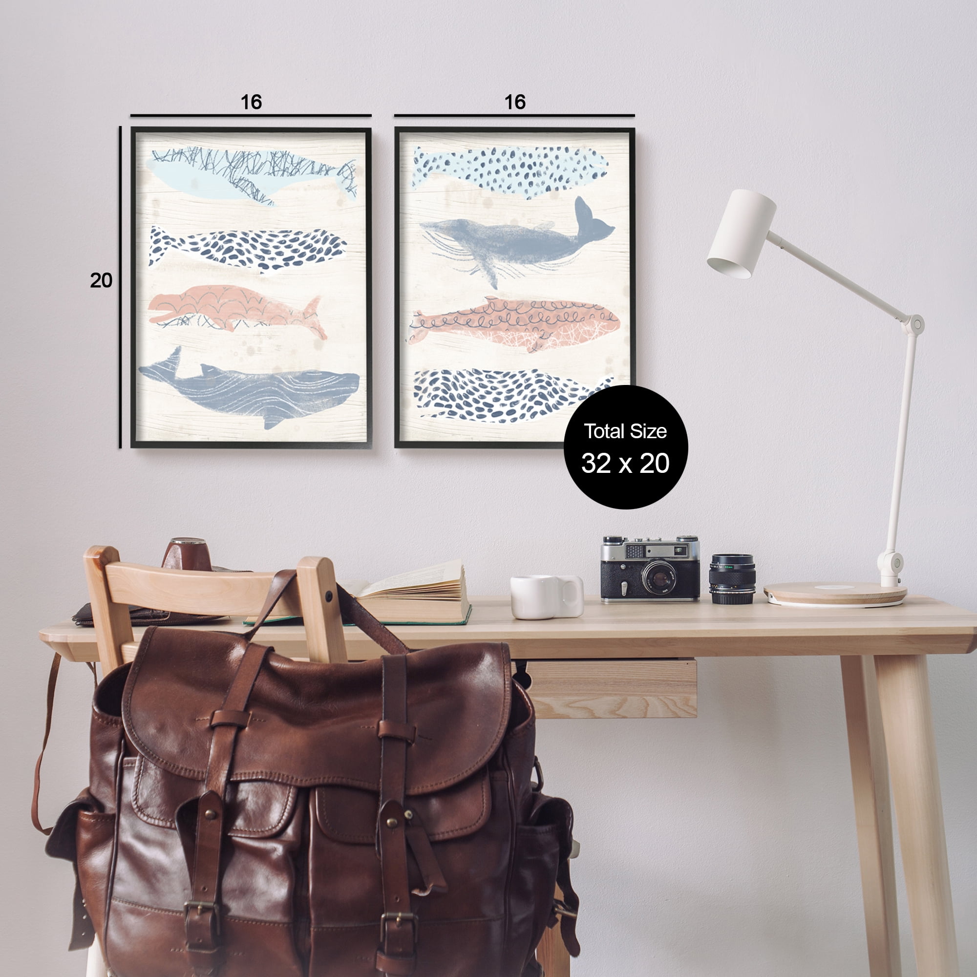 Stupell Industries Rustic Patterned Sea Life Animals & Insects Painting Black Framed Art Print Wall Art, 16 x 20
