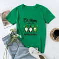 thumbnail image 4 of Lilgiuy St Patricks Day Clover Shirt for Womens 2024 New Saint Patrick's Day Short Sleeve O Neck Shirts Slim Fit Graphic Tops Blouses Outwear, 4 of 5