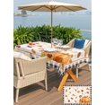 thumbnail image 4 of Outdoor Tablecloth with Umbrella Hole and Zipper, Fall Rectangle Table Cloth 60x102 Inch Waterproof Tablecloth, Orange Pumpkin Autumn Maple Leaf Sunflower Black Plaid Picnic Table Cover for Patio, 4 of 7