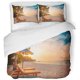 thumbnail image 1 of ABPHQTO Juego de ropa de cama de 3 piezas Escena de playa perfecta Paisaje tropical idílico para turismo para vacaciones de verano Funda nórdica con 2 fundas de almohada, 1 of 1