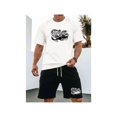 thumbnail image 1 of Xiniu Summer New Style Printed Casual Sports Set Breathable outdoor Cotton T-shirt 180G with Shorts Set for adult Men Classic unisex Fit, 1 of 7