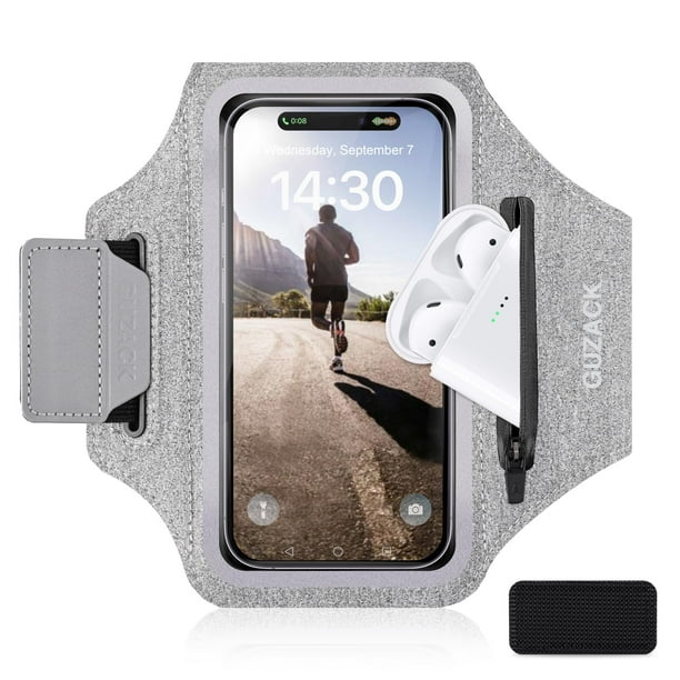 Brazalete para correr Guzack para teléfonos de hasta 6.8 pulgadas con bolsillo para llaves