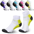 thumbnail image 3 of Gustave 5 Pairs Sport Plantar Fasciitis Compression Socks Arch Support Ankle Socks - Fits For Running, Athletic, Yoga and Travel (L/XL,5 colors), 3 of 8