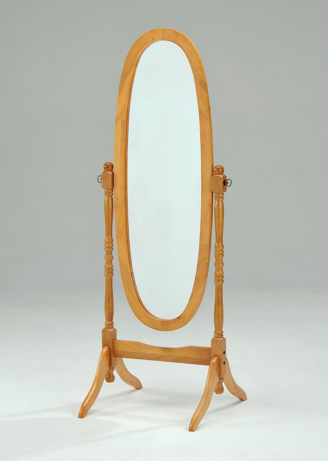 GTU Furniture Swivel Adjustable FullLength Oval Wood Cheval Floor