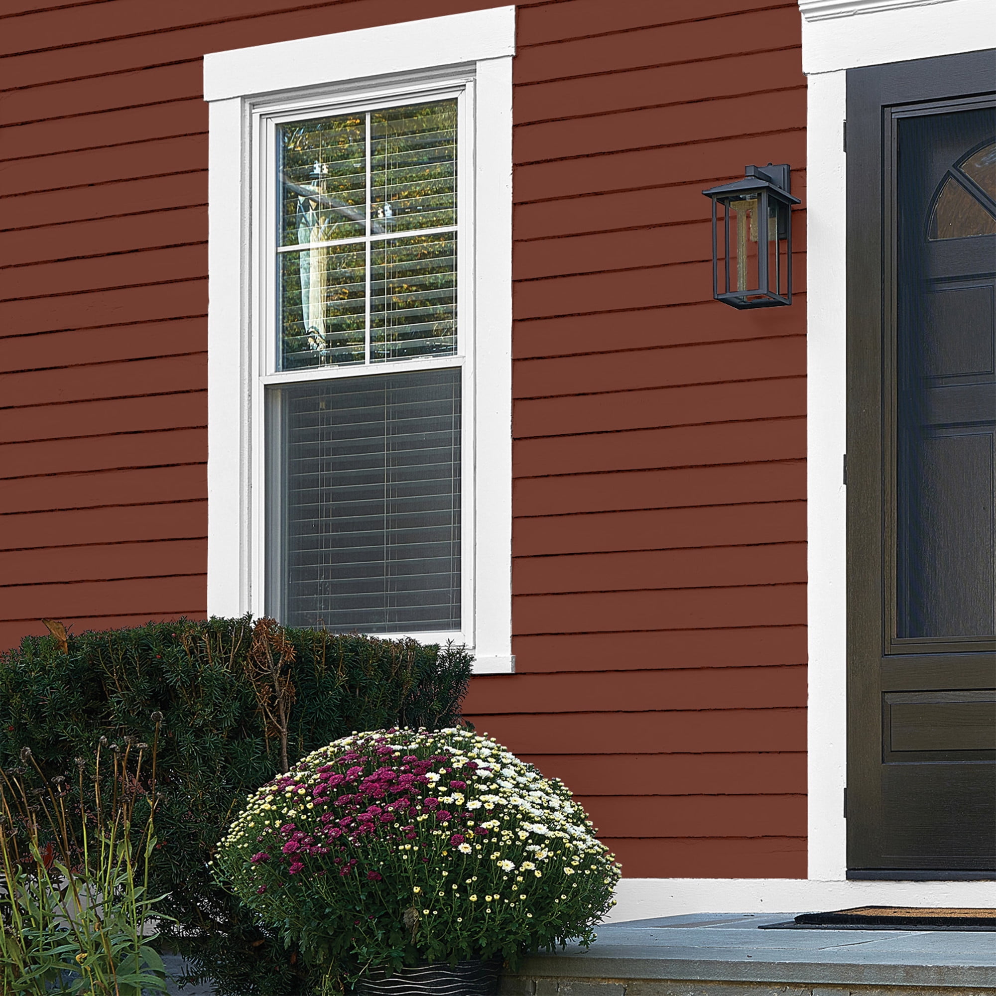 Glidden HEP Warm Mahogany / Red Flat Exterior Paint with Primer, 1 Gallon