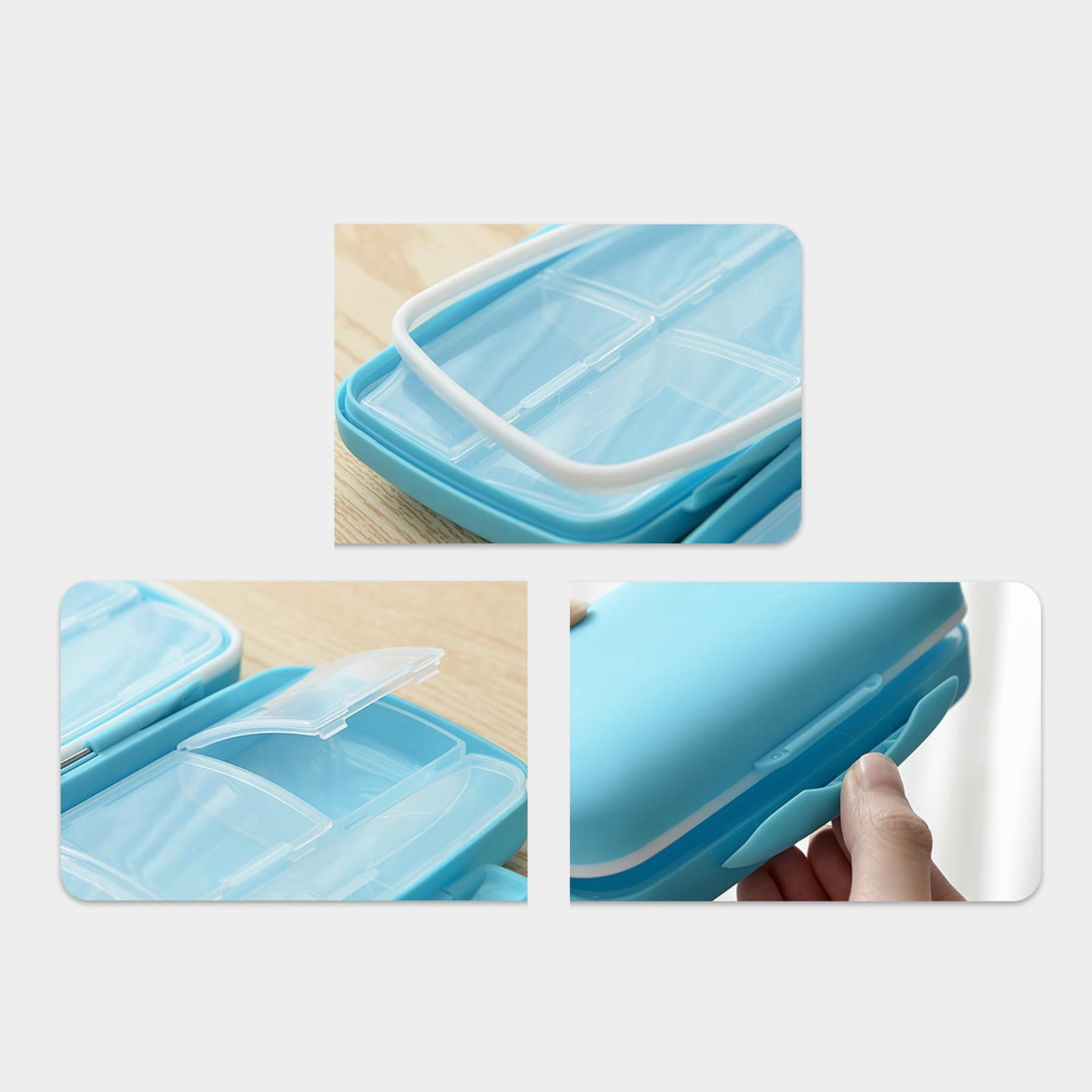 Wswqop 2x 7 Days Medicine Container Holder Tablet Pill Sorter Case Organizer