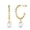 Yellow Gold, variant on Cate & Chloe Cheyanne 18k Yellow Gold Plated 16mm Twisted Hoop Drop Shell Pearl Earrings for Women