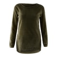 thumbnail image 3 of Trubkh Crew Neck Sweater Women Sweaters Pullover Sweaters for Women Crewneck Sweaters Cable Knit Sweater Women Army Green L, 3 of 5