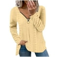 thumbnail image 2 of Casual Women's Tops Fashion Plus Size Fashion Women's Solid Zipper V-Neck Long Sleeve Casual T-shirt Blouse, 2 of 6