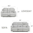 thumbnail image 3 of Microfiber Living Room Furniture Set Reclining Sofa Set Loveseat Furniture Sets in Living Room Sofa Recliners (Sofa+Loveseat, Grey), 3 of 12