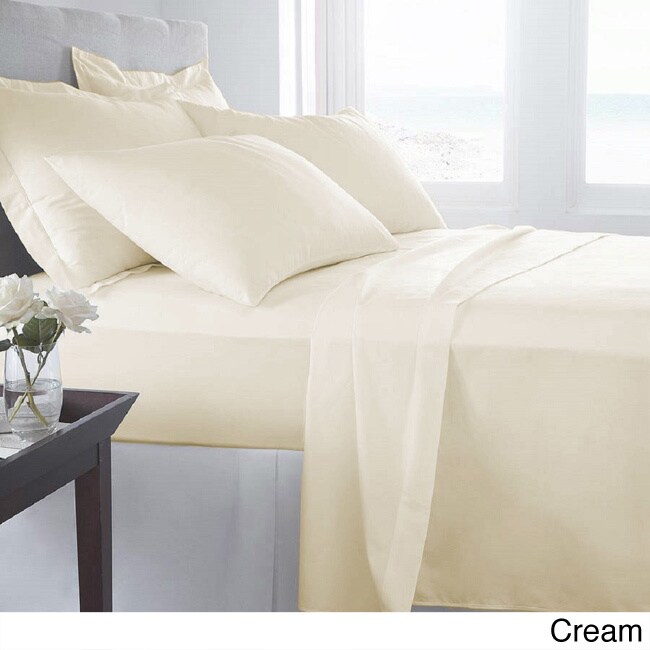 Luxury Home Super-Soft 1600 Series Double-Brushed 6 Pcs Bed Sheets Set (King, Cream)