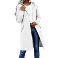 thumbnail image 2 of Women's Outdoor Jacket Hooded Waterproof Plus Size Midi Long Long Sleeve Solid Color Rain Jacket Lightweight Active Outdoor Sport Hiking Raincoat with Pockets, 2 of 8