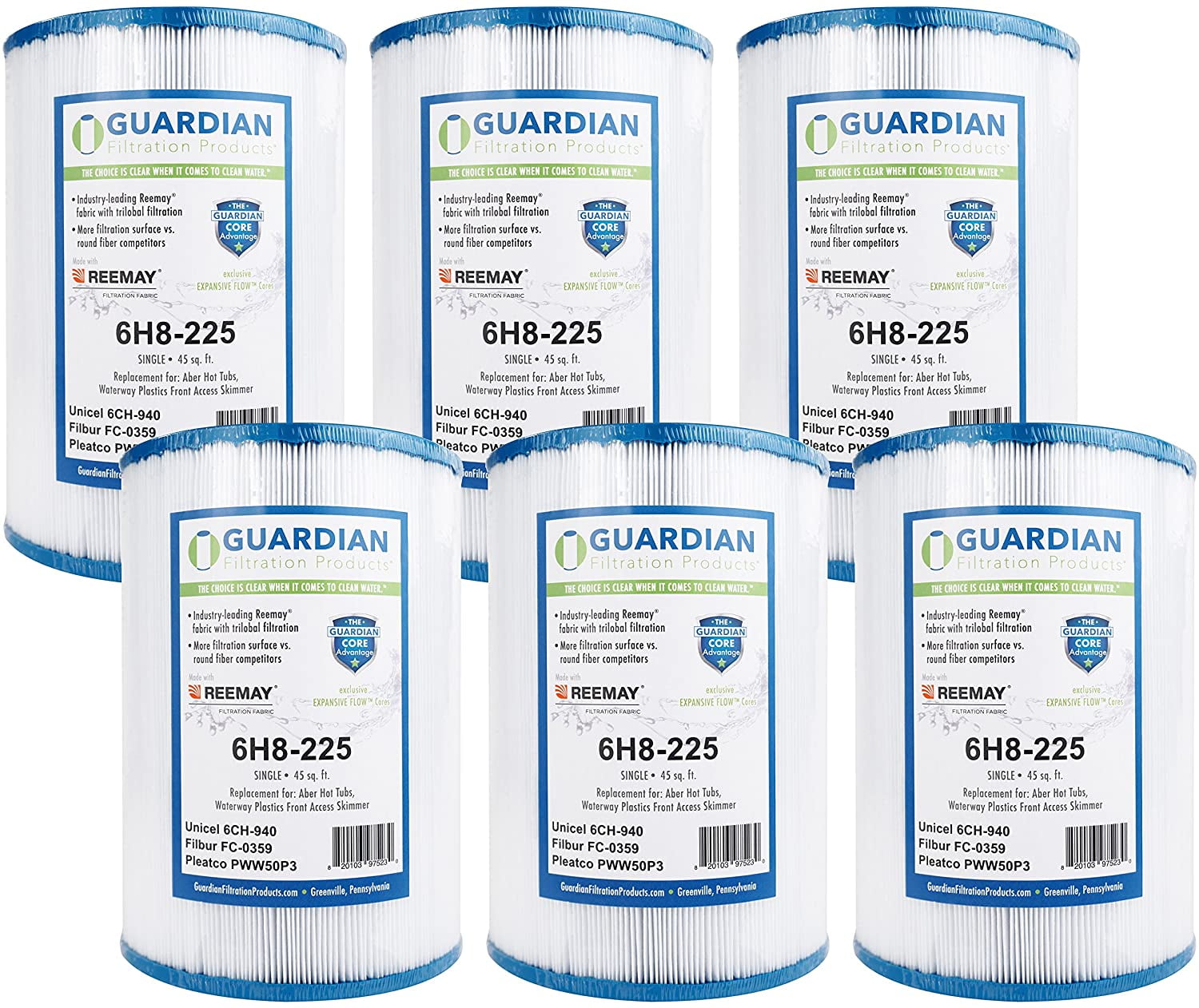 Guardian Filtration Products Pool/Spa Filter 6H822506 6Pack