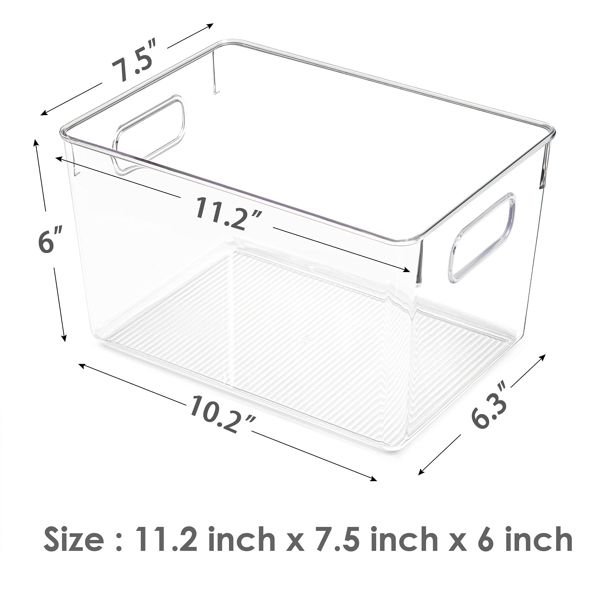 Sindcom Clear Plastic Storage Bins with Handles, 4-Pack Large photo 3