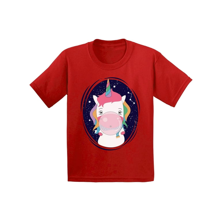 Awkward Styles Unicorn Shirts for Infants Unicorn T shirts for Baby Boys Baby Girls Gift for One Year Old Cute Unicorn with a Pink Chewing Gum Animal