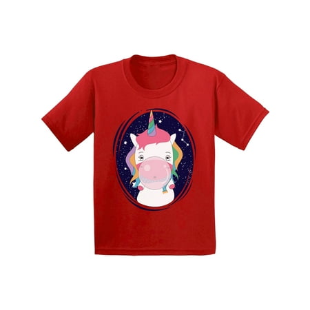 Awkward Styles Unicorn Shirts for Infants Unicorn T-shirts for Baby Boys Baby Girls Gift for One Year Old Cute Unicorn with a Pink Chewing Gum Animal Lover Gifts My 1st Birthday Party