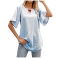 thumbnail image 1 of Blusa suelta con cuello redondo y manga trompeta para mujer Fridja  ghk1495, 1 of 4