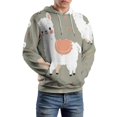 thumbnail image 5 of Cute Alpaca Pattern Men's Women Vintage 3D Hooded Sweatshirt - All-Season Loose Fit Streetwear, 5 of 6