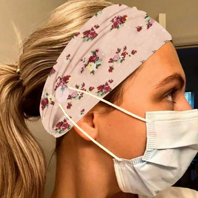 Bandeau Rose à Boutons, Porte-Masque Facial, Masque à Porter, Protège les Oreilles
