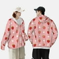 thumbnail image 6 of Daiia Strawberries UPF 50+ Sun Protection Hoodie Jacket Lightweight Long Sleeve Sun Shirt for Women Men with Pocket Hiking Outdoor-Medium, 6 of 9