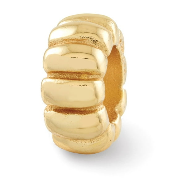 Scalloped Spacer Charm .925 Sterling Silver & Gold Plated Reflection Beads - QRS135GP