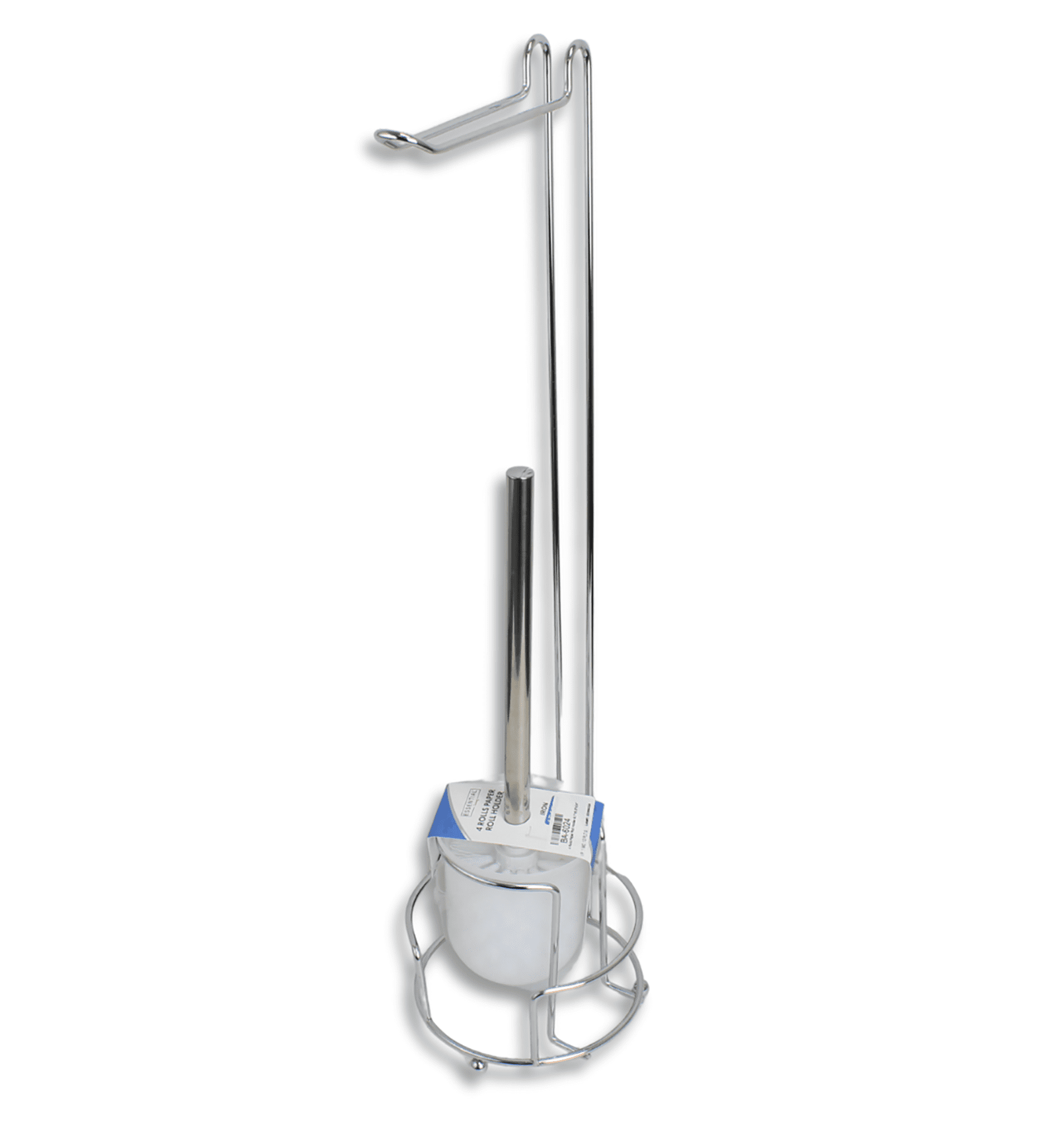 24" Tall - Toilet Paper Holder Stand With Toilet Brush