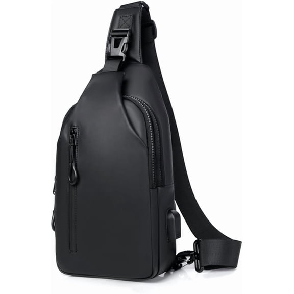 Waterproof Sling Bag for Men Crossbody Bag Shoulder travel Backpack Sling with USB Charging Port Anti Theft Cross Body Bag Chest Daypack for Hiking Sports Running Women