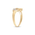thumbnail image 4 of FB Jewels 10kt Yellow Gold Womens Round Diamond Double Heart Ring 1/20 Cttw Size 9, 4 of 4