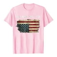 thumbnail image 4 of ORT 4th of July Shirts Women American Flag T Shirts American Flag T-Shirts Tops Crewneck Summer T-Shirt(Pink,S), 4 of 6