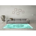 thumbnail image 3 of Ahgly Company Indoor Round Abstract Turquoise Blue Contemporary Area Rugs, 6' Round, 3 of 4