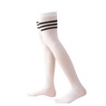 thumbnail image 1 of Minnieouse Paquete de 4 calcetines hasta el muslo de 32 cm JK sobre la rodilla estilo pijo calcetín largo cálido botas medias medias hasta el Medias Raya negra, 1 of 6
