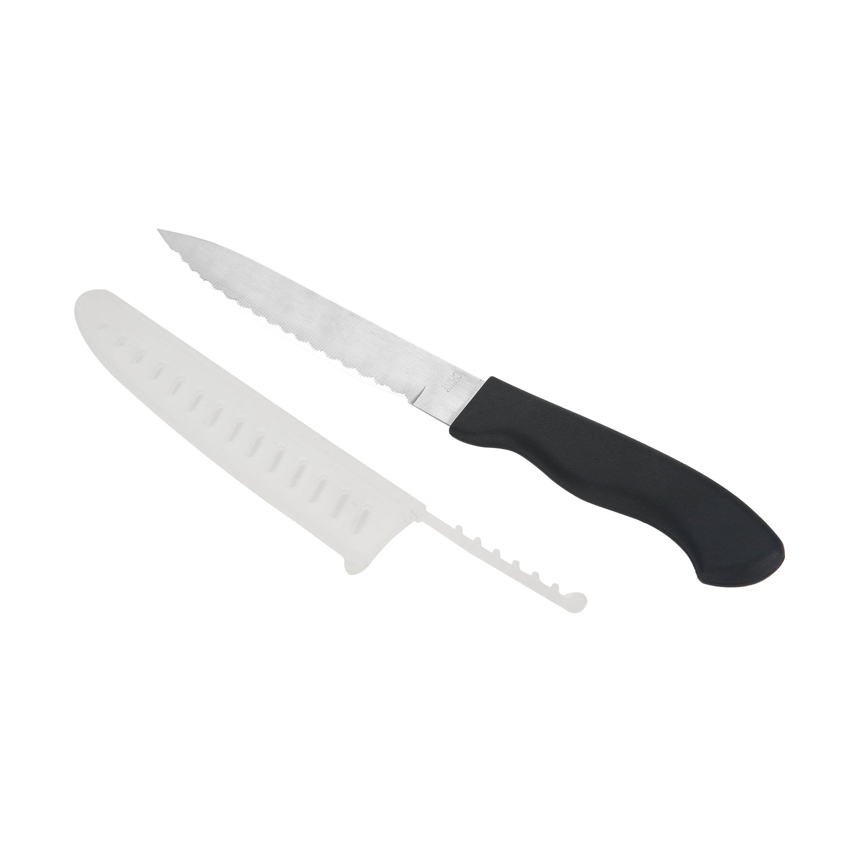 Mainstays 8" Stainless Steel Utility Knife with Black Plastic Handle