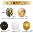 thumbnail image 2 of Jinsinto Black Gold Confetti Balloons 50 pack - 12 Inch Gold White and Black Confetti Balloons with Ribbons for Graduation Birthday Wedding Party Decorations, 2 of 5