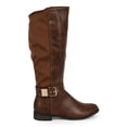 thumbnail image 2 of New Women Liliana Ultimo-1 Leatherette Mid-Calf Buckle Stretch Riding Boot Size, 2 of 5