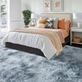 thumbnail image 3 of ASPILLOW 9x12 Fluffy Rug for Room,Non Skid Plush Indoor Home Decor Rug,Modern Shaggy Fuzzy Rugs for Living,Tie-dye Silver GrayRoom, 3 of 6