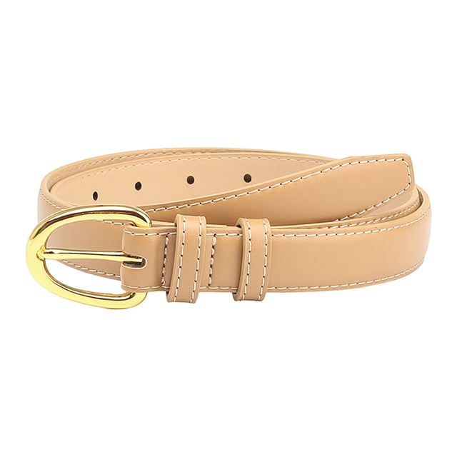 Ceinture Mince en Cuir pour Femmes, Couleur Unie, Alliage, Verrouillage à Torsion, Taille Ajustable, Ceinture Mince pour Robe, Jeans, Manteau, Ceinture Taille Unique