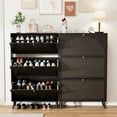 thumbnail image 4 of Fiogmub Shoe Cabinet with 3 Flip Drawers, Freestanding Shoe Storage Cabinet, Narrow Shoe Rack Organizer for Entryway, 4 of 9