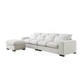 thumbnail image 5 of Devion Furniture 123.24'' Fabric Square Arm Modular Reversible Sectional Sofa & Ottoman-Color:Beige, 5 of 8