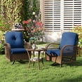 thumbnail image 4 of Gymax 3PCS Patio Swivel Rocker Set Gliding Bistro Furniture Set w/Tempered Glass Table, 4 of 10