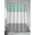 thumbnail image 5 of Cyan Gray Shower Curtain, Chevron Abstract Geometric Modern Art Waterproof Shower Curtain Set with 12 Hooks Lightweight Washable Fabric Shower Curtains for Bathroom 72x72 Inches, 5 of 6