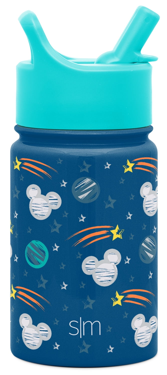 Simple Modern 14 oz. Disney Summit Kids Water Bottle Thermos with Straw Lid  - Dishwasher Safe Vacuum Insulated Double Wall Tumbler Travel Cup 18/8  Stainless Steel - Mickey Loves Minnie 